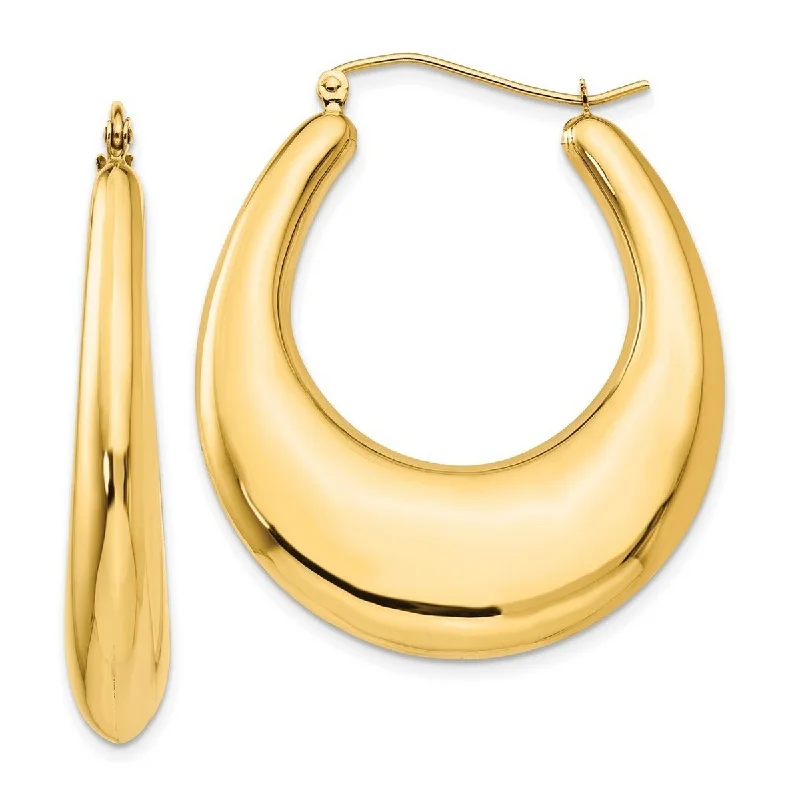 Curata 14k Yellow Gold Polished Hoop Earrings - 22x7mm