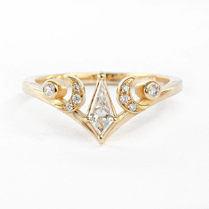 Kite Shield Diamond, The Empress Moon Phase, Celestial Diamond Ring