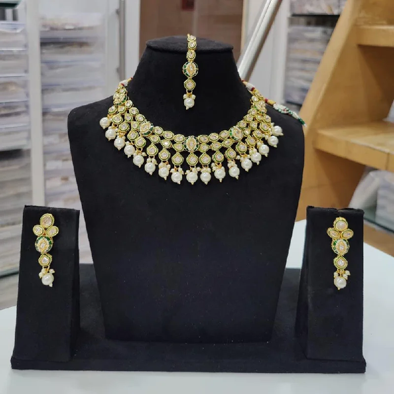 Kavita Art Gold Plated Polki Kundan Choker Necklace Set