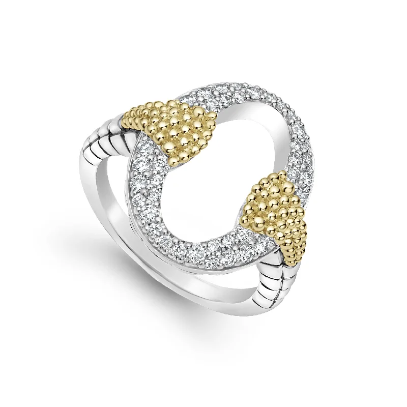 Caviar Lux Open Oval Diamond Ring