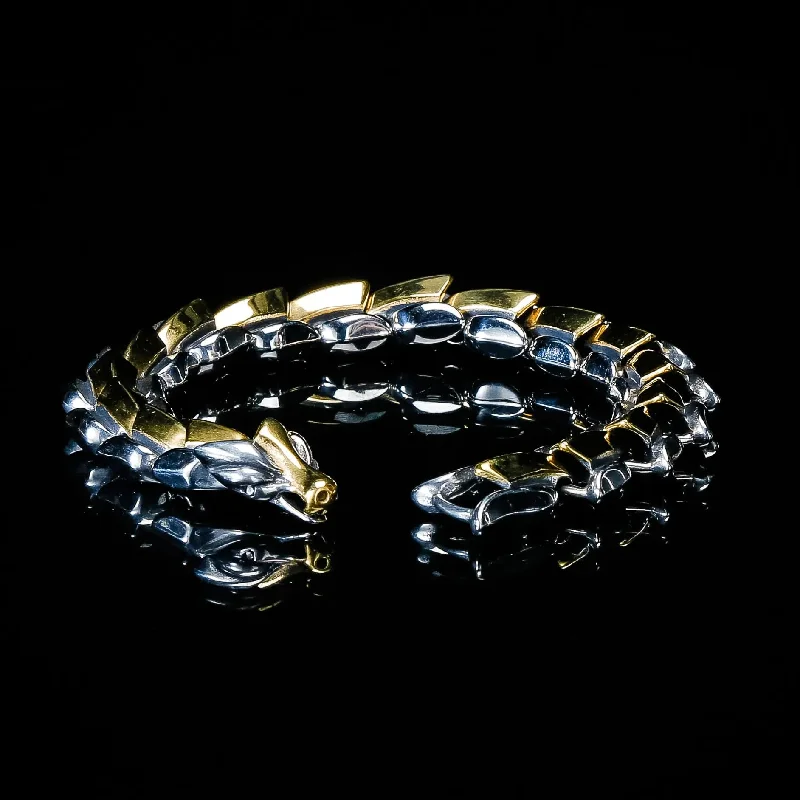 Bracelet du serpent "Colère de Jörmungand" - Or / Argent