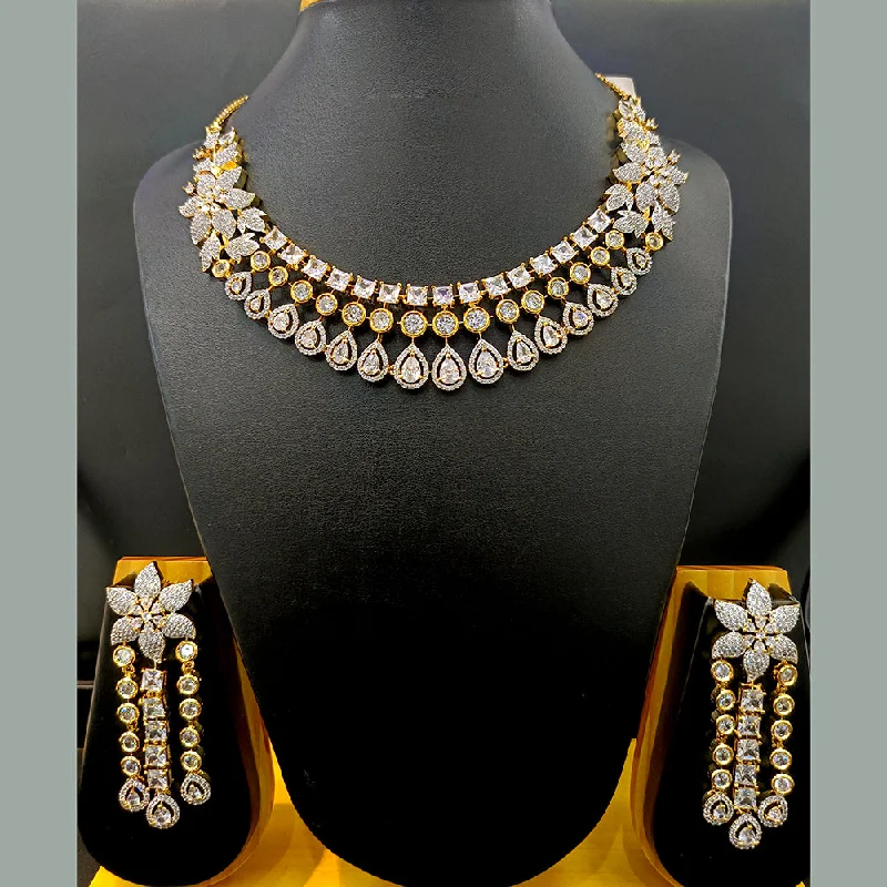 Jain Jewellers Gold Plated AD Necklace Set