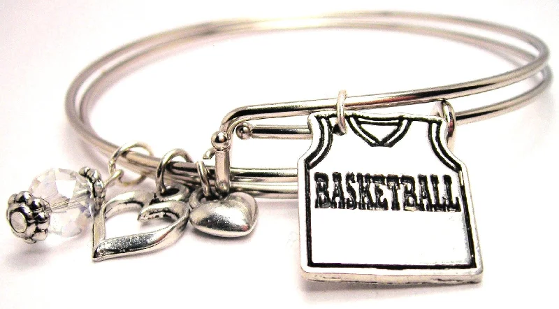 Basketball Jersey Expandable Bangle Bracelet Set