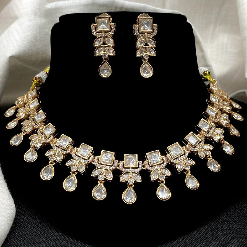 Royal Kundan Jewellery Gold Plated Polki Kundan Necklace Set