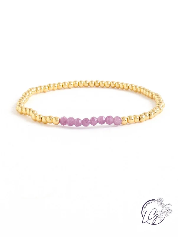 Gold Plated Stretch Bead Bracelet