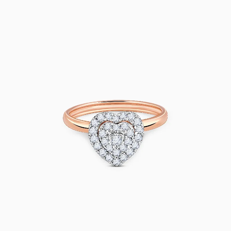 Rose Gold Love Token Diamond Ring