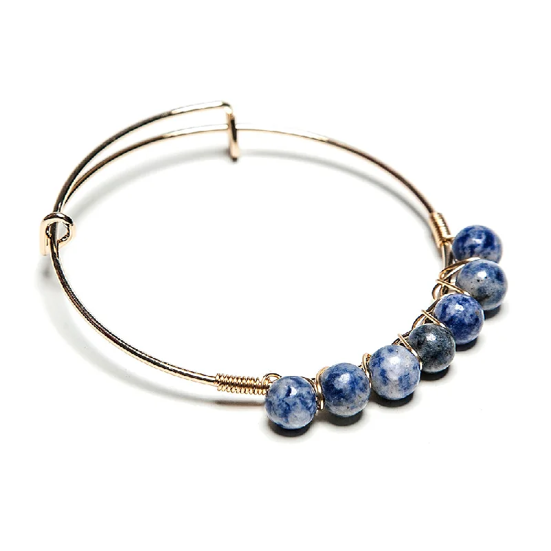 Maya Precious Stone + Wire Bangle - Final Sale