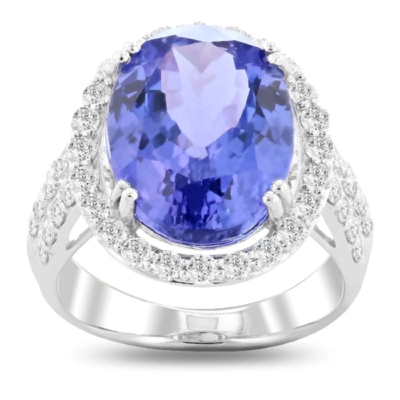 Auriya Platinum 8 3/4ct Tanzanite and 1 1/10ct TDW Diamond Ring