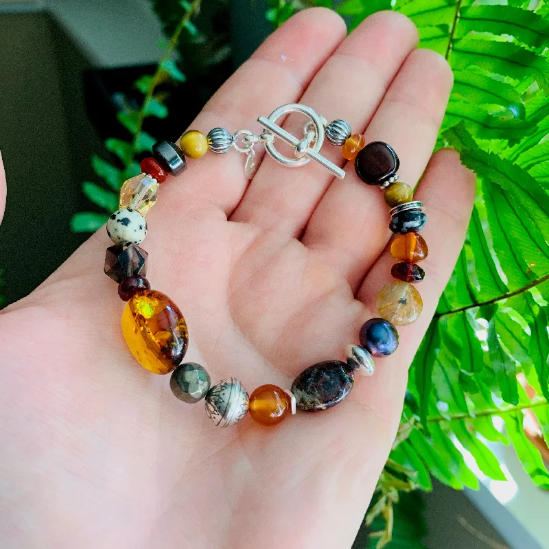 Multi Beaded Bracelet-Warm Colors