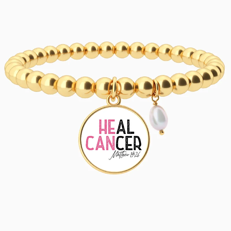 He Can Heal Cancer - Matthew 19:26 - Beaded Bracelet