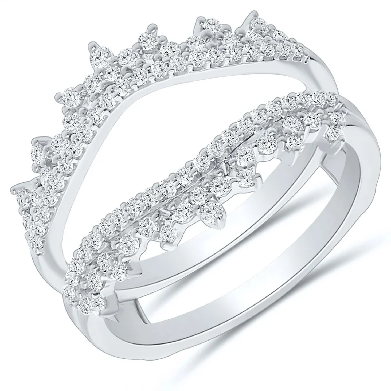 Diamond Ring Guard Set in White Gold with 82 Diamonds, 0.50 cttw