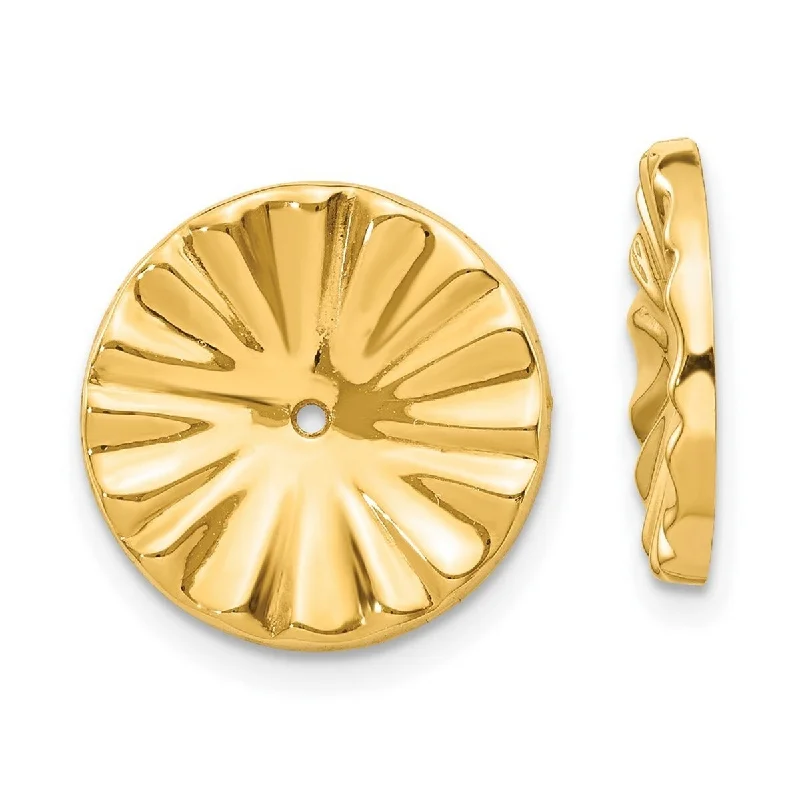 Curata 14k Yellow Gold Polished 15mm Sunburst Earrings Jackets