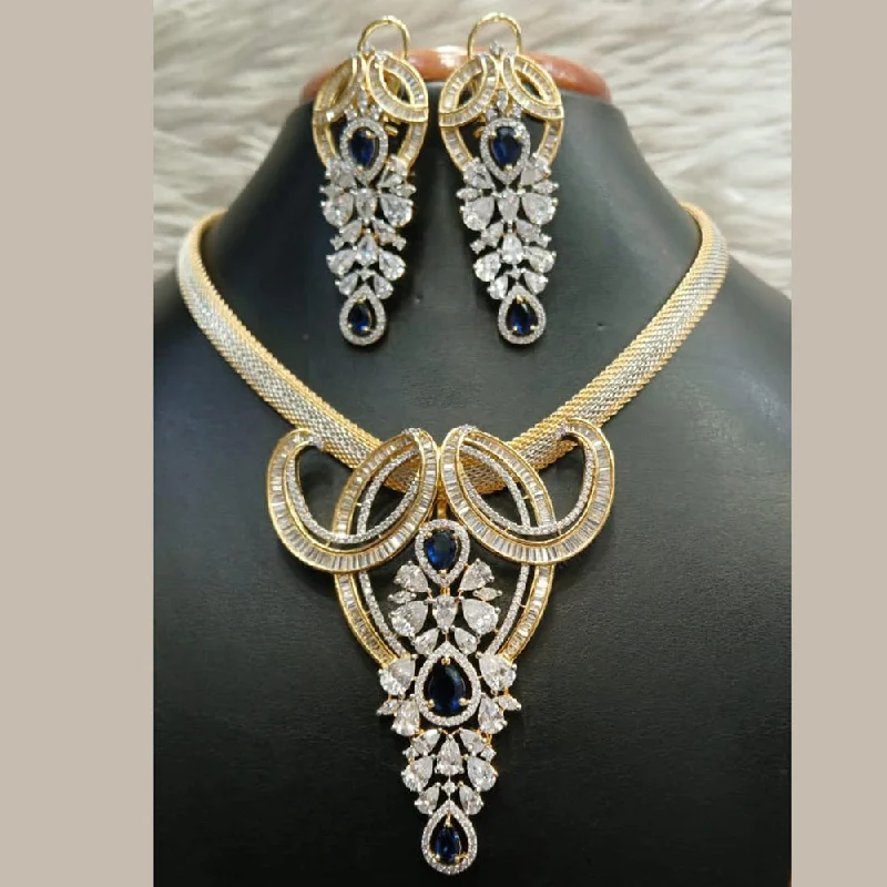 Jain Jewellers Gold Plated AD Necklace Set