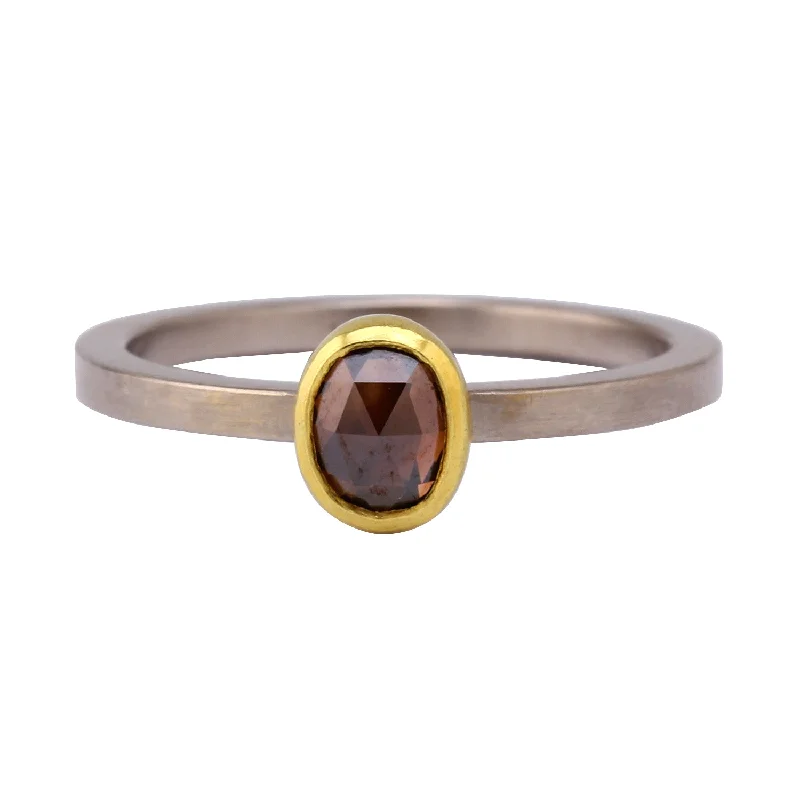 Oval Brown Diamond Ring