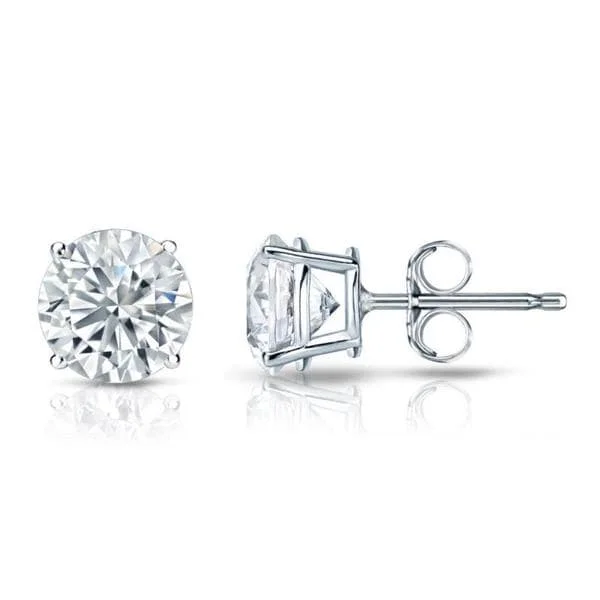 Auriya Platinum Certified 4 1/2 carat TDW Round Diamond Stud Earrings