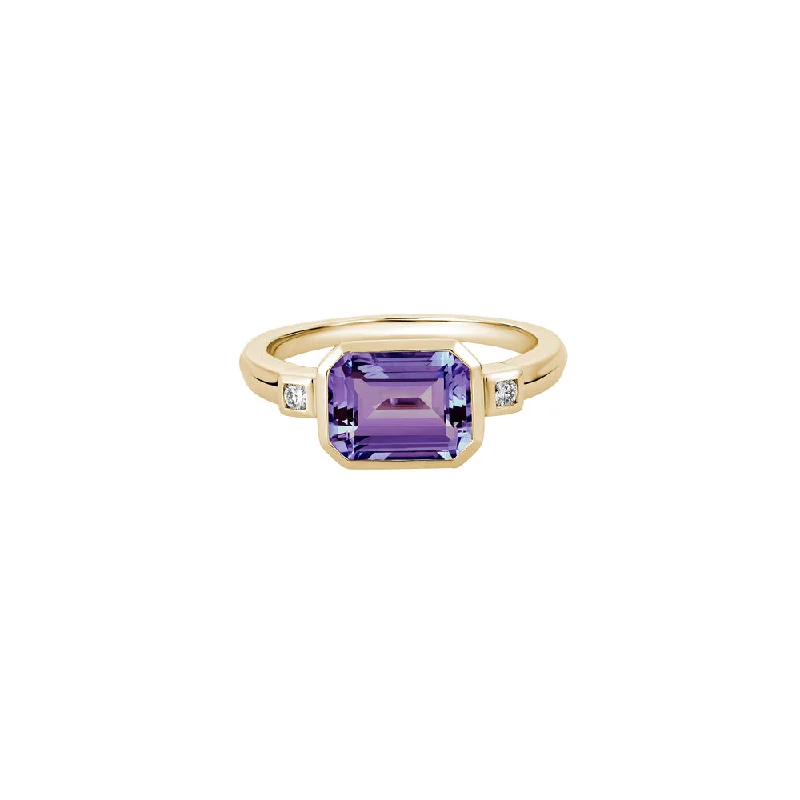 Semi-Precious Gemstone & Diamond Ring