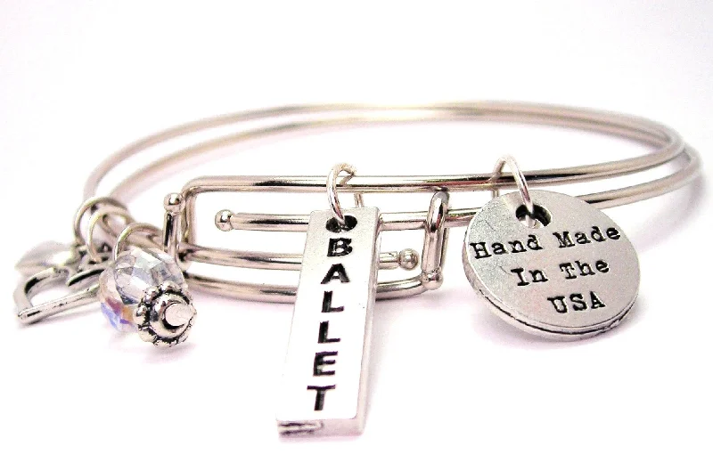 Ballet Long Tab Expandable Bangle Bracelet Set