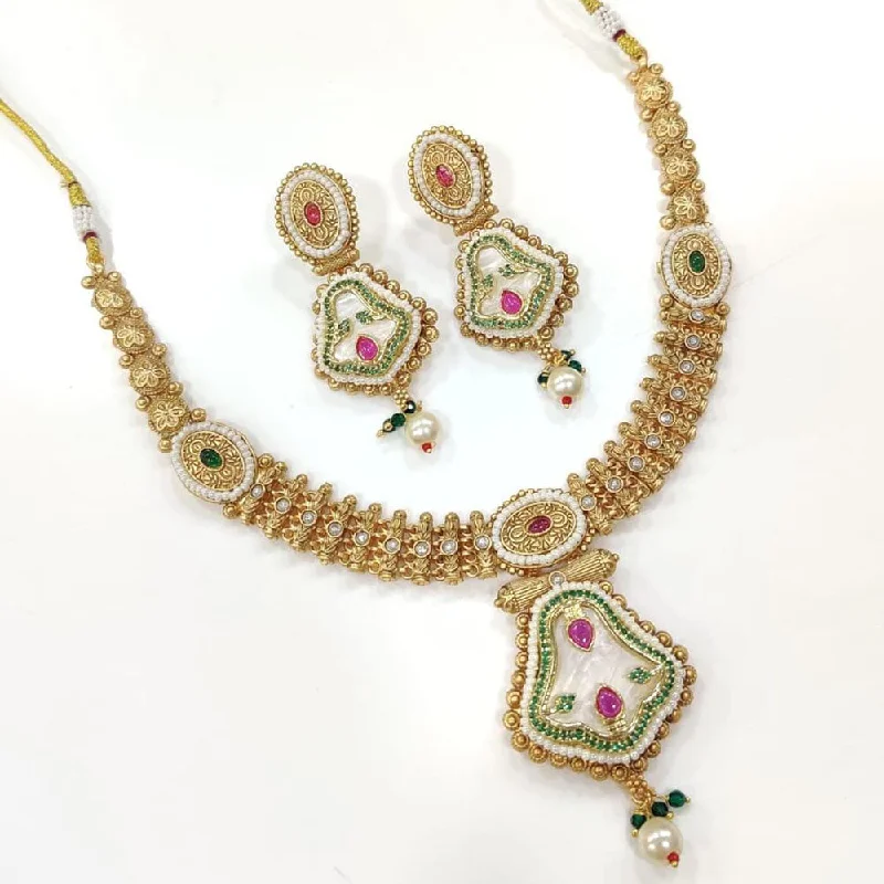 Kavita Art Gold Plated Kundan Choker Necklace Set