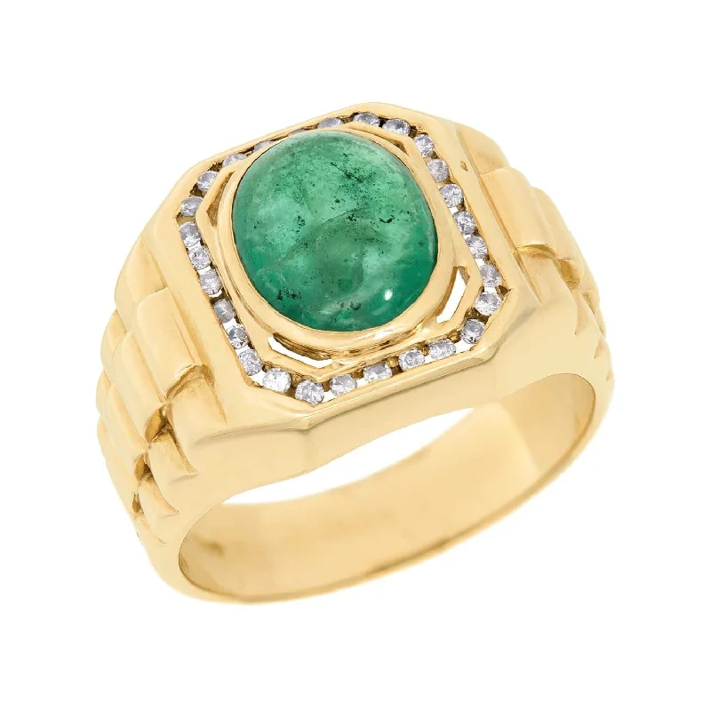 Vintage 18k Emerald Diamond Ring