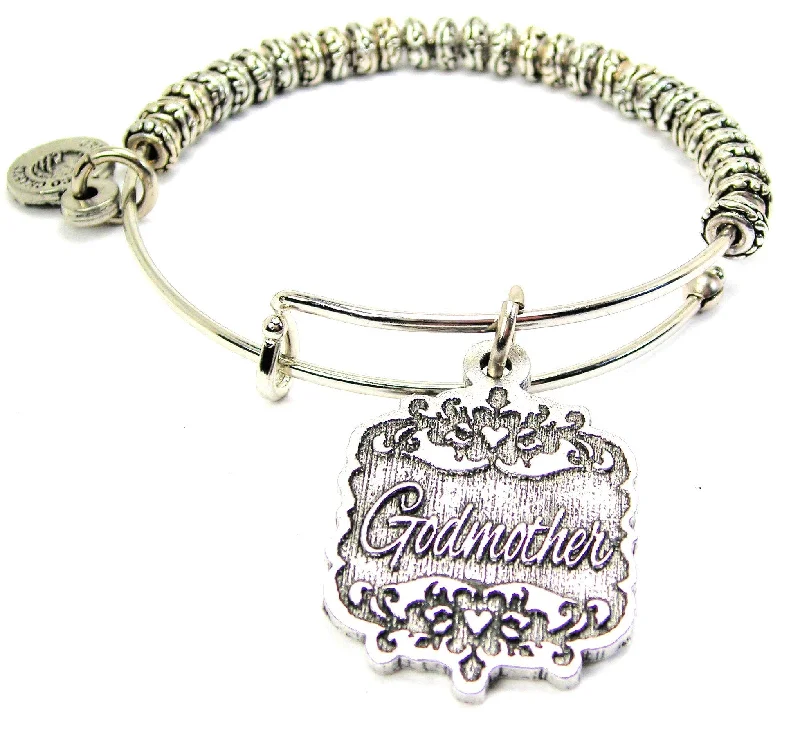 Godmother Victorian Scroll Metal Beaded Bracelet