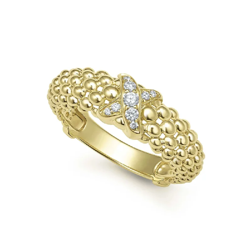 Lagos Embrace 18k Gold X Caviar Diamond Ring