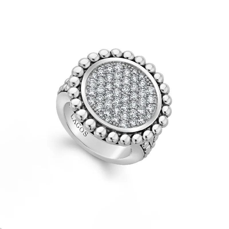 Caviar Spark Large Caviar Circle Diamond Ring