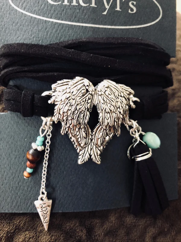 Angel Black Wrap Bracelet