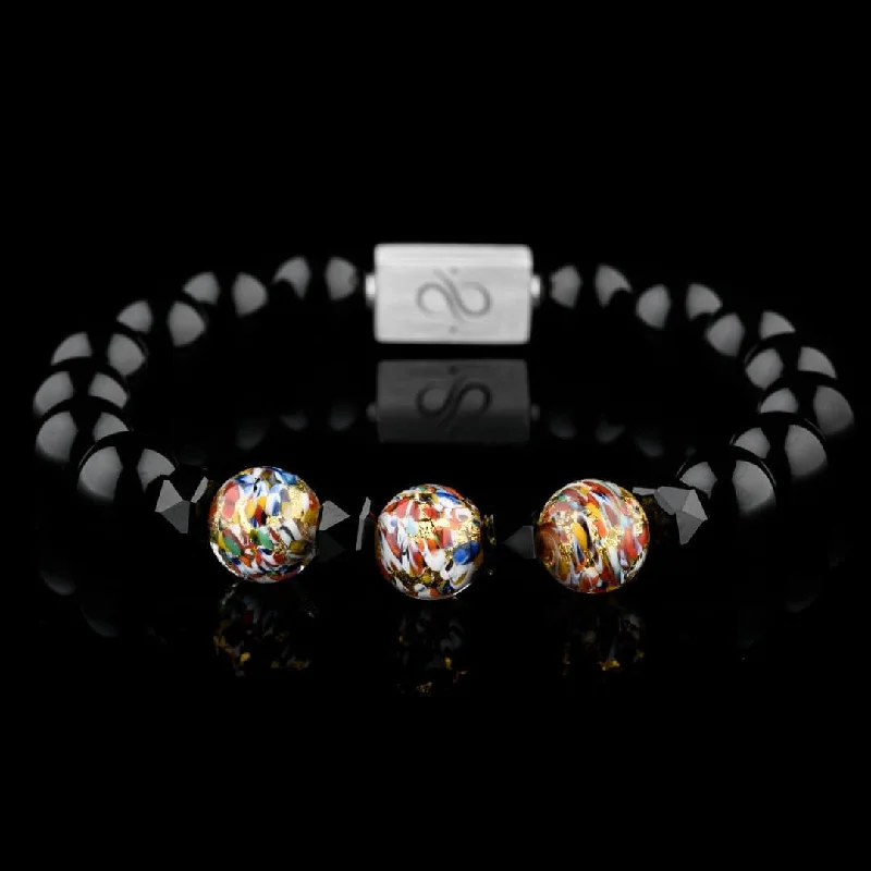 Klimt Mosaico Murano - Black Onyx Bracelet III (10mm)