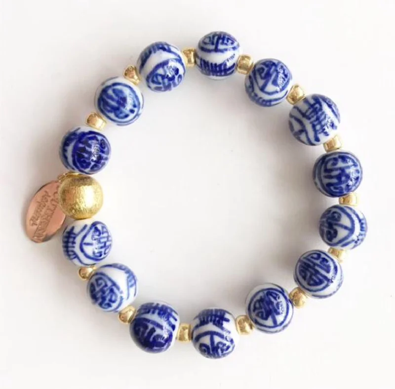 Blue and White Chinoiserie Jill Bracelet