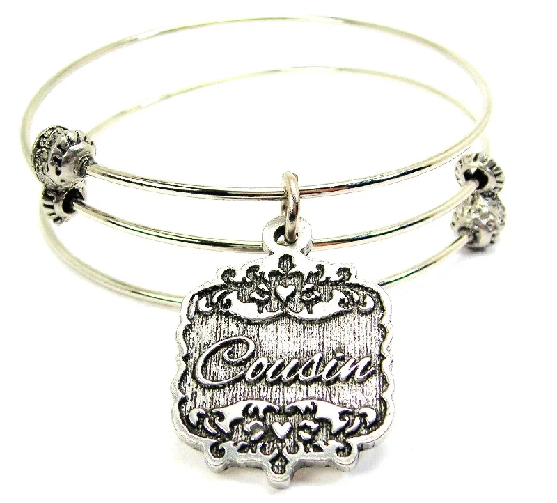 Cousin Victorian Scroll Triple Style Expandable Bangle Bracelet