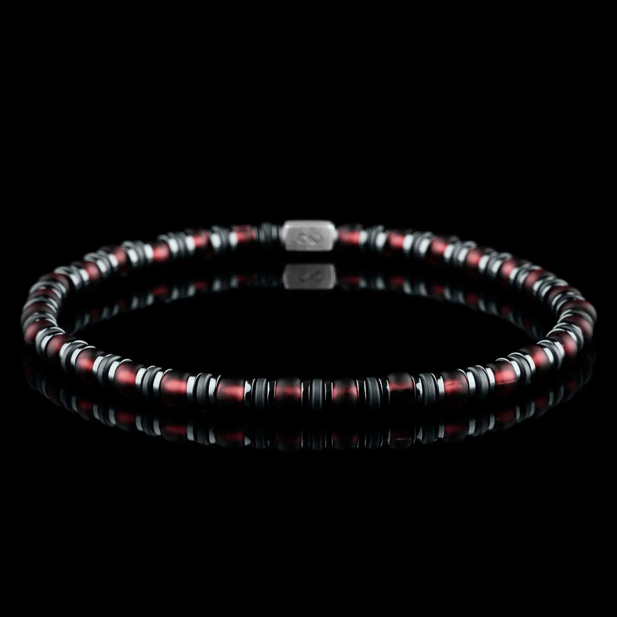 Hematite - Matte Wine Red Bracelet XXIII (4mm)