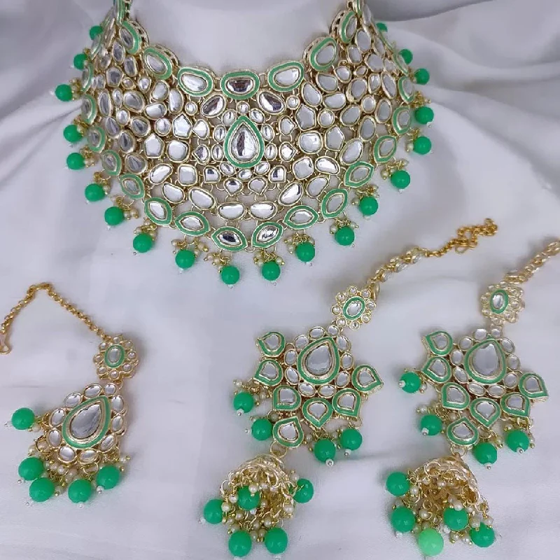 Gehana Mahal Gold Plated Kundan Stone Necklace Set