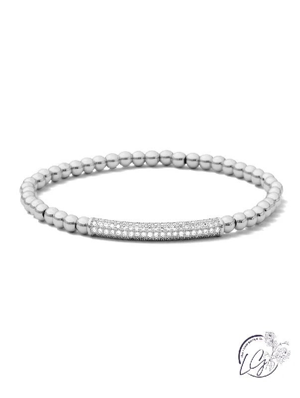 Curved Pave Bar Stretch Bracelet