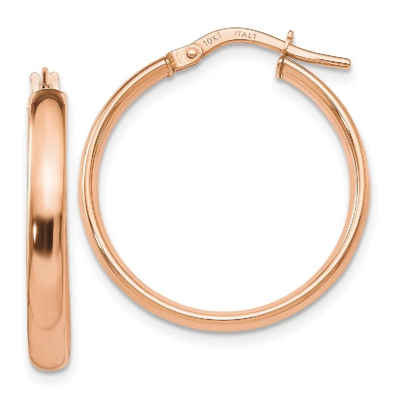 Curata 10k Rose Gold Italian Polished 23x3mm Classic Hoop Earrings