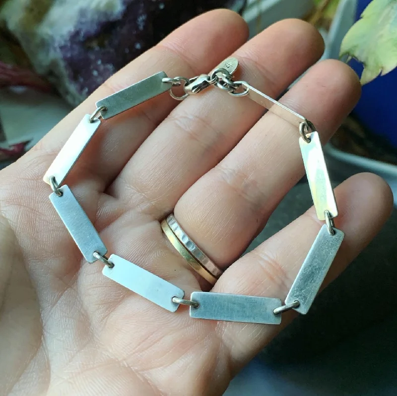 Sterling Silver Rectangle Bracelet