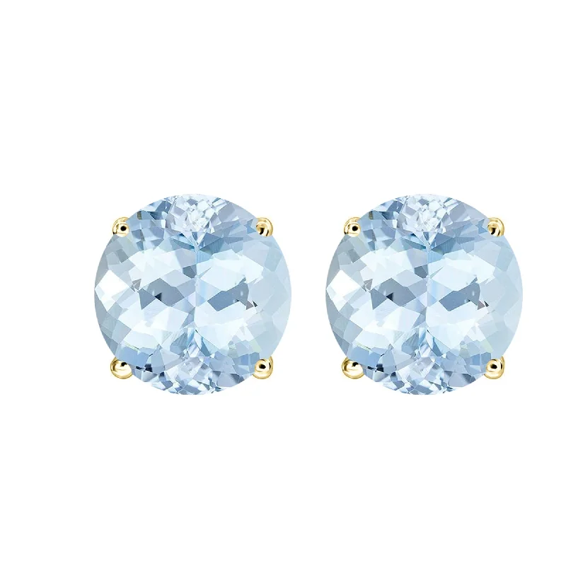 V3 Jewelry 1.50ct Aquamarine Gold Over Sterling Silver Stud Earrings