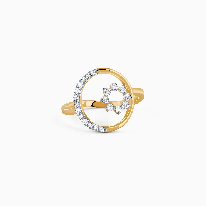 Gold Serene Flora Diamond Ring