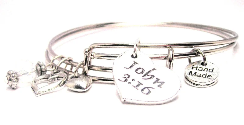 John 3:16 Expandable Bangle Bracelet Set