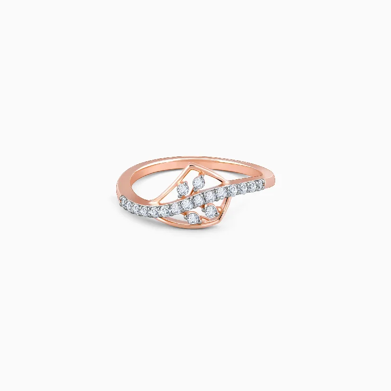 Rose Gold Foliage Diamond Ring