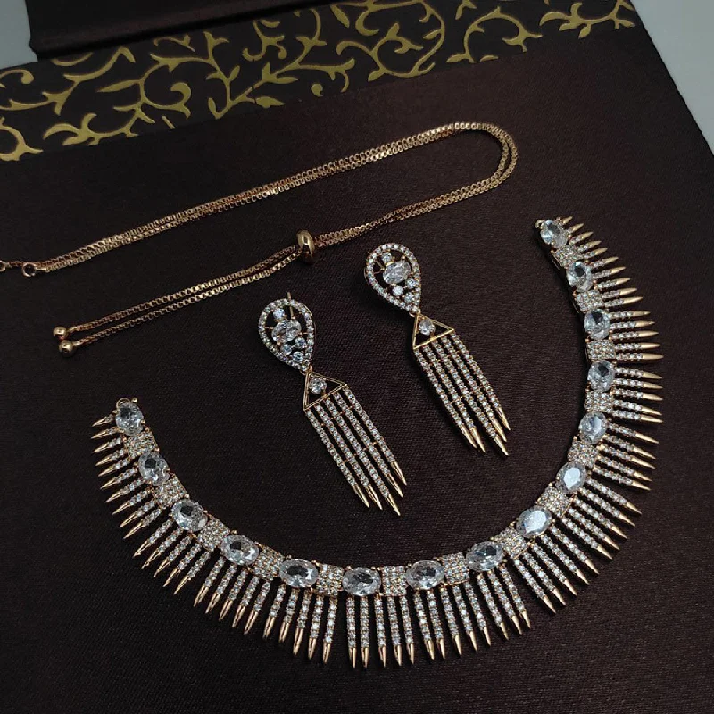 Aamrapali Gold Plated Austrian Stone Necklace Set