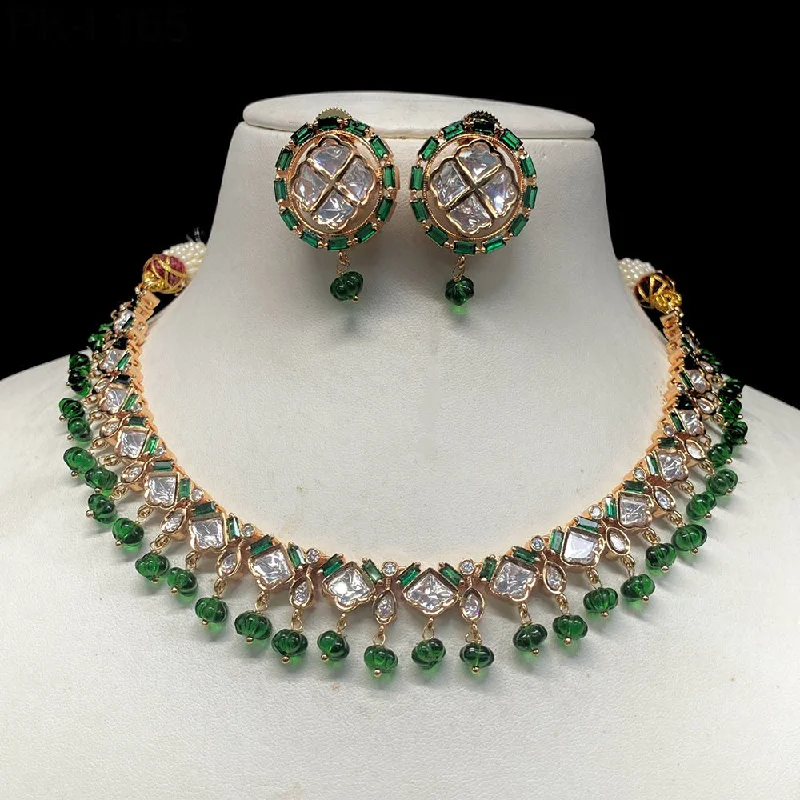 Amoliya Jewels Brass Polki Kundan Designer Necklace Set