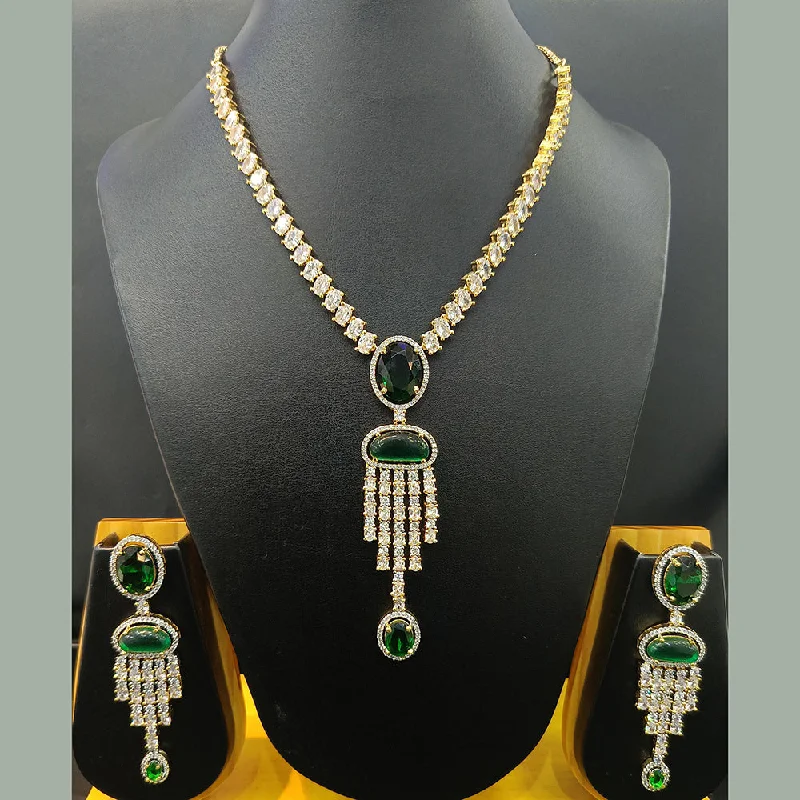 Jain Jewellers Gold Plated AD Necklace Set