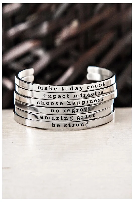 Skinny Stackable Inspirational Bracelet Cuffs - Final Sale